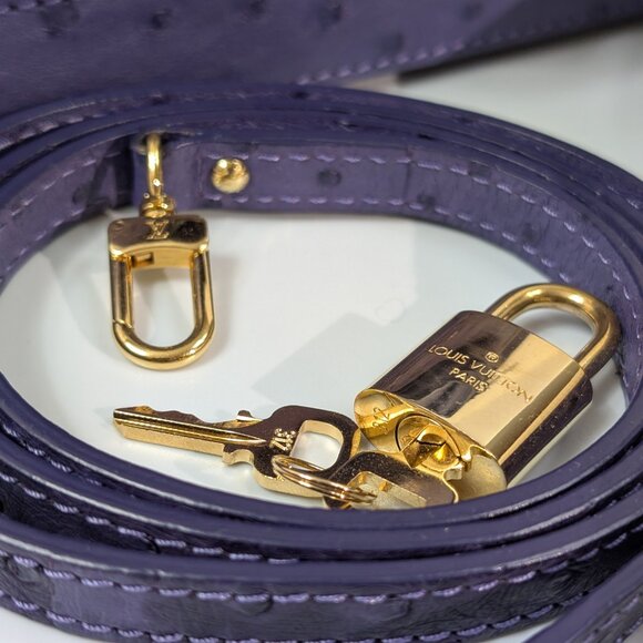 Louis Vuitton Purple Alma BB in Ostrich Leather - Picture 12 of 16